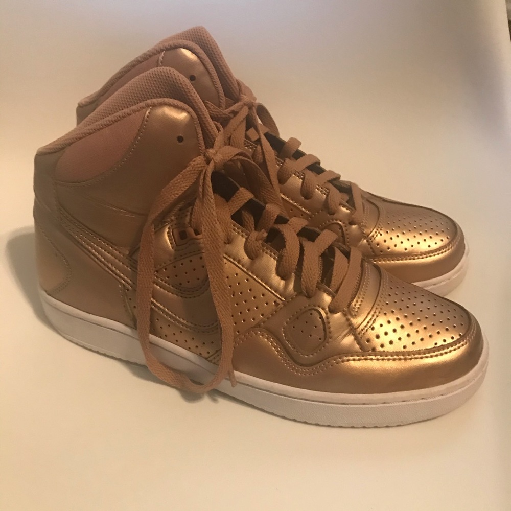Rose gold Nike Air Force Mid